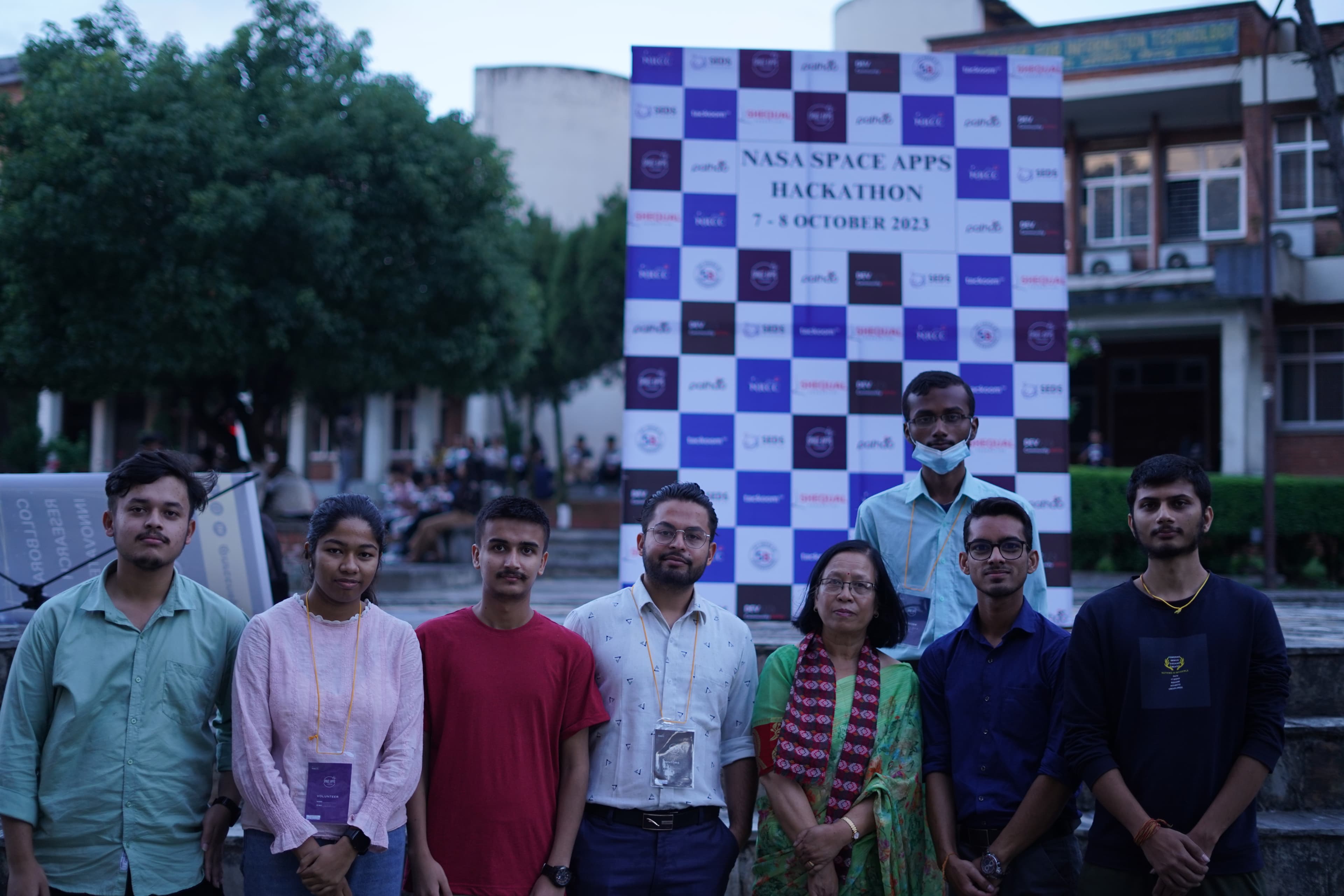 Picture of SEDS-Pulchowk members and guests during NASA Space Apps Hackathon